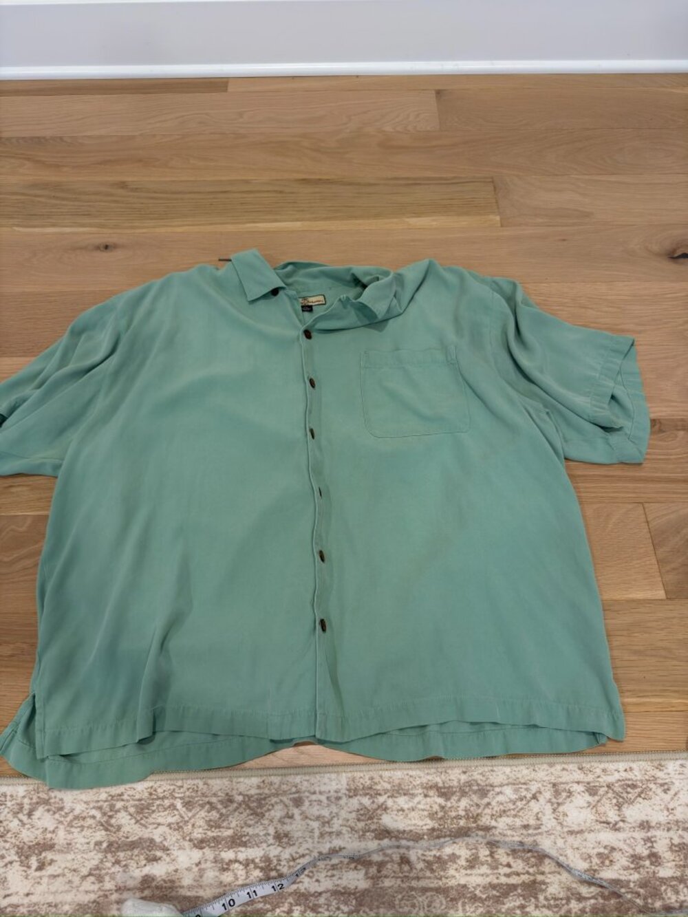 Seafoam Green Silk Tommy Bahama button down